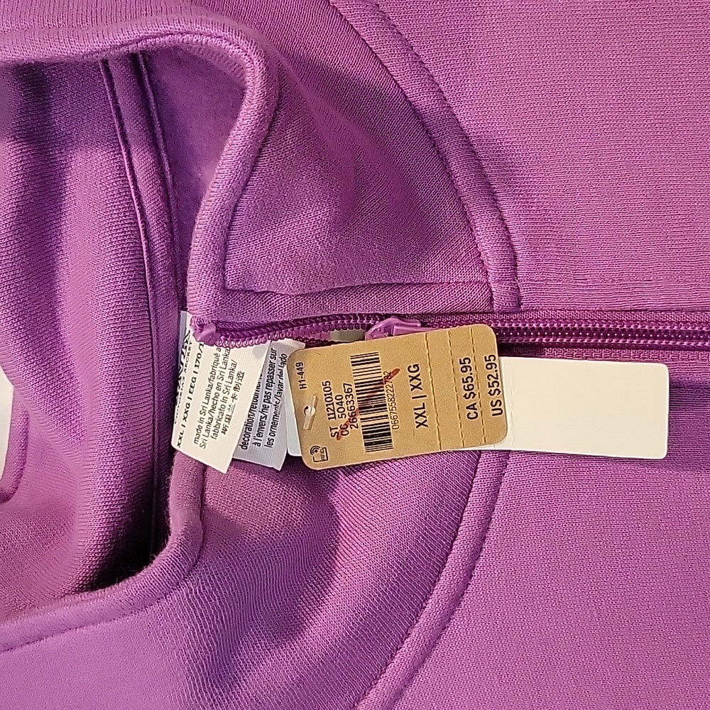 NWT Victoria's Secret PINK Quarter Zip Sweatshirt In Purple Size XXL - Picture 6 of 8